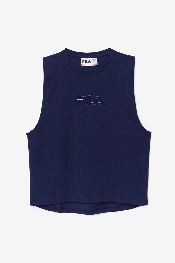 Fila Tank Top Diella Womens Navy - India VIC-539106